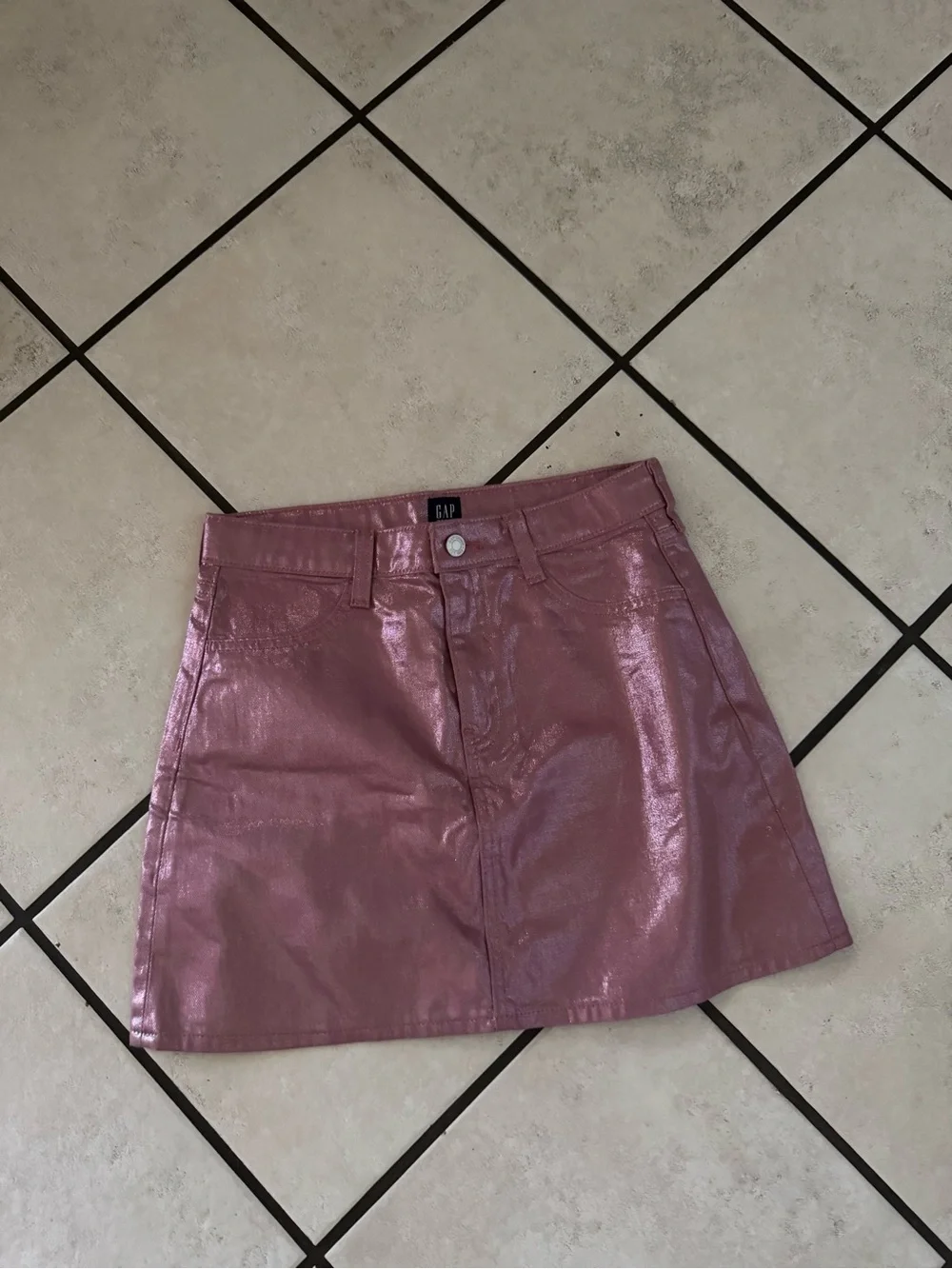 GAP Girls Metallic Rose Pink Mini Skirt